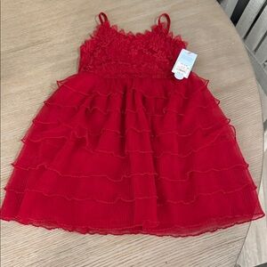 Cat & Jack Red Ruffled Kids Dress